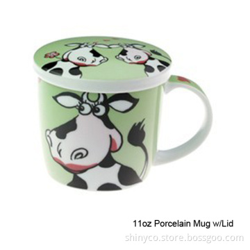 11oz Porcelain Mug W/Lid (Style# 3026)